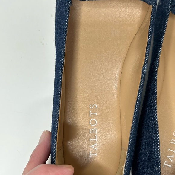 Talbots Pointy Toe Blue Denim Loafer Casual Ballet Size 6.5 - Picture 14 of 14